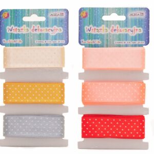 Wstążka satynowa WSS-25-01 w kropki