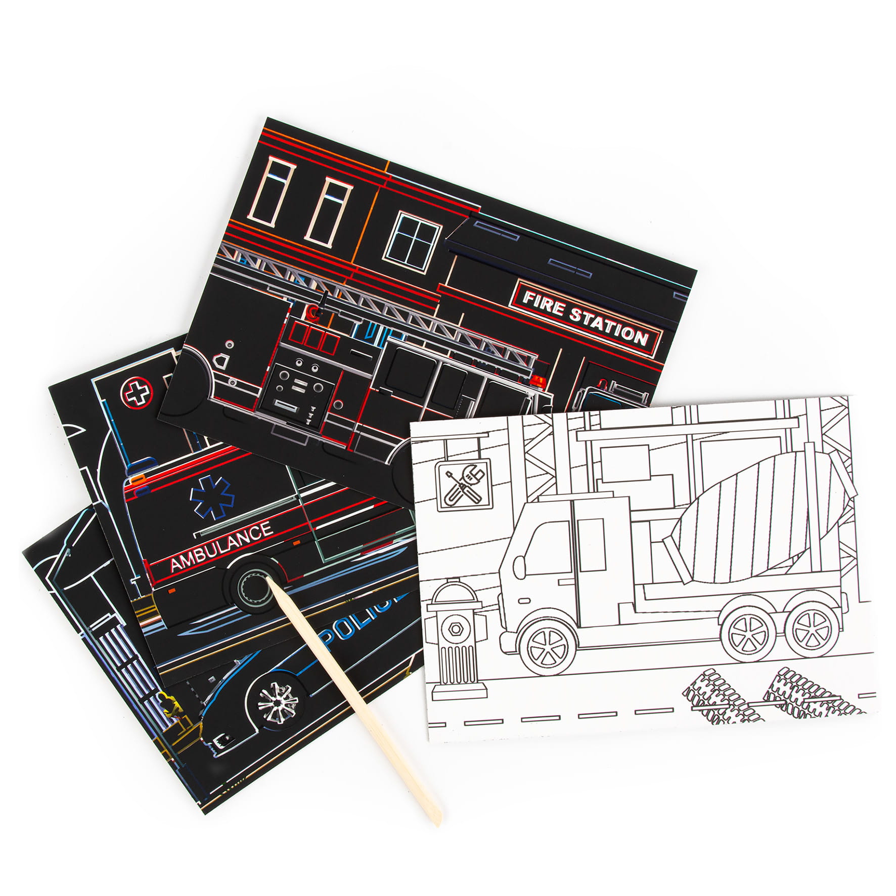 WYDRAPYWANKA Z KOLOROWANKĄ 2 W 1(POJAZDY) KIDEA - obrazek 2