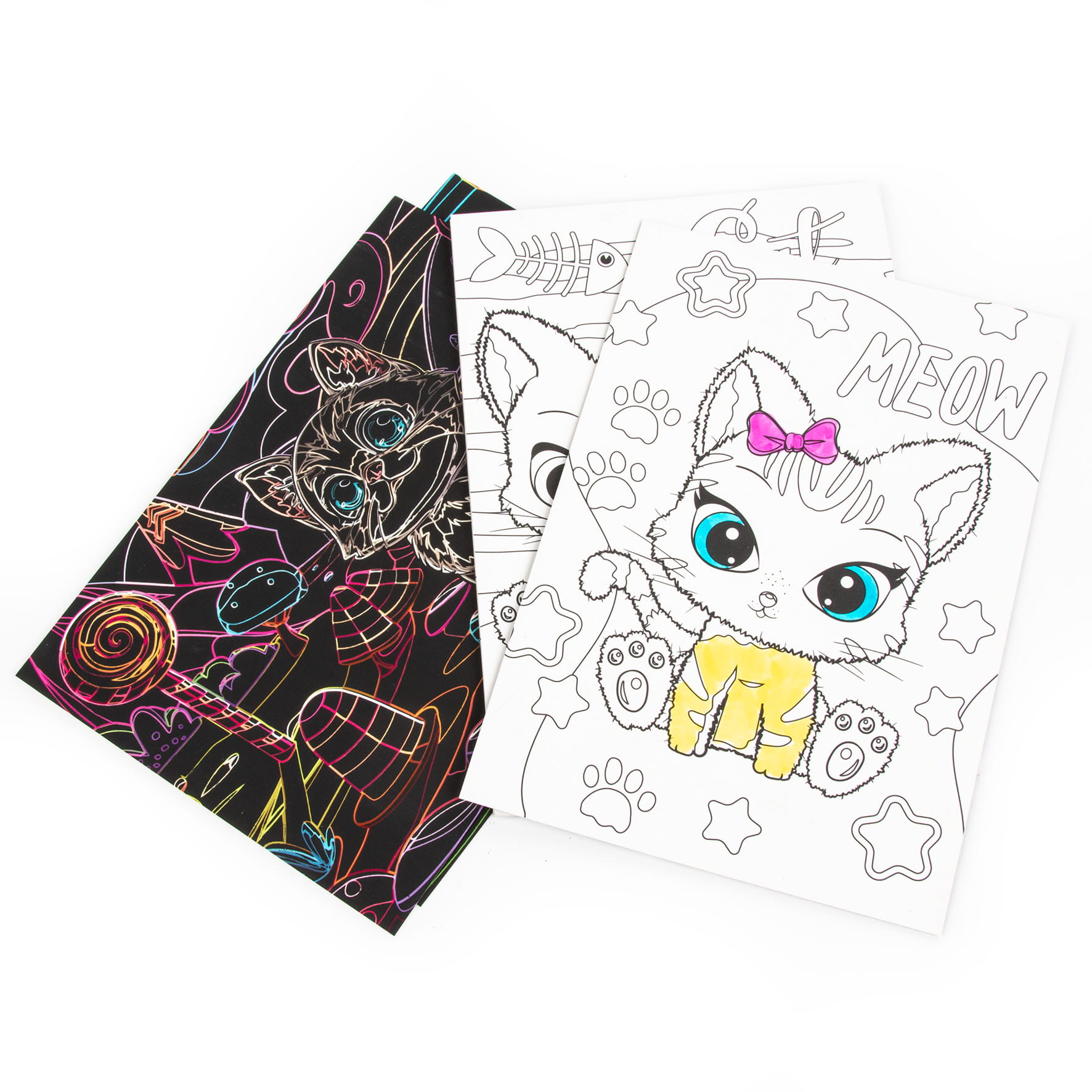WYDRAPYWANKA Z KOLOROWANKĄ KOTKI KIDEA - obrazek 2