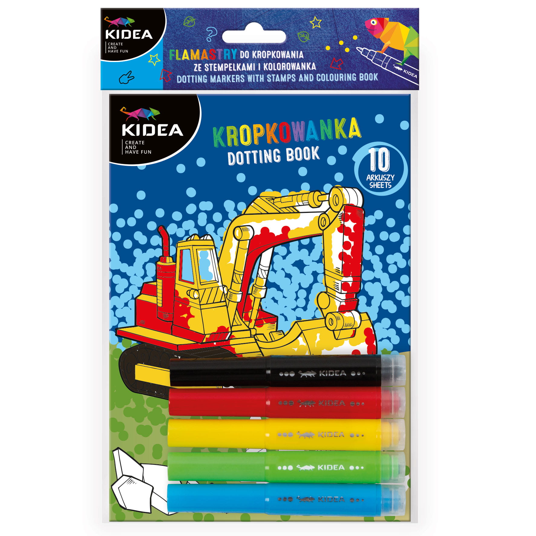ZESTAW -FLAMASTRY DO MALOWANIA KROPKAMI POJAZDY