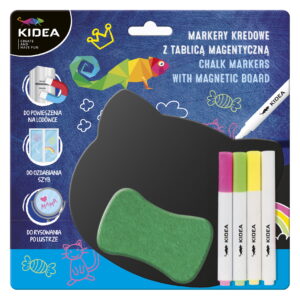 ZESTAW MARKERY KREDOWE Z TABLICĄ MAGNETYCZNĄ KIDEA