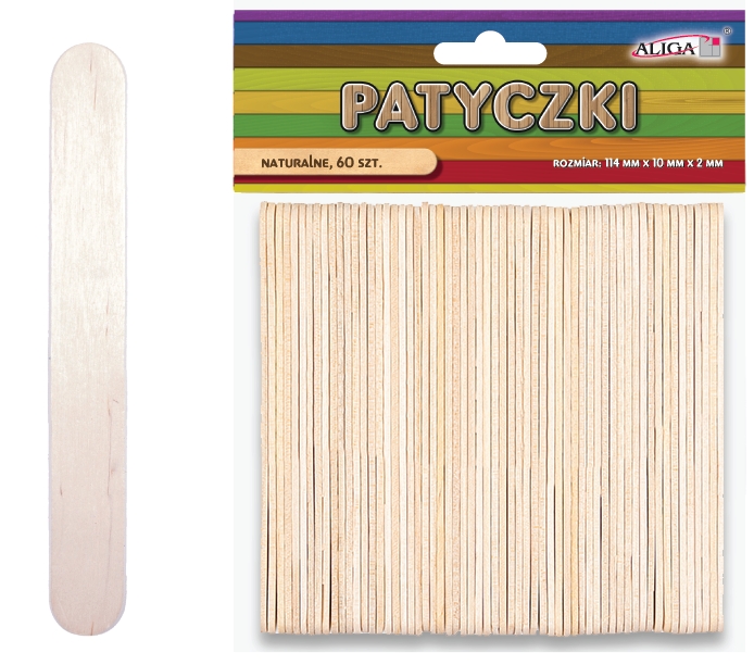 PATYCZKI ALIGA NATURALNE 114XX10X2MM 60SZT.