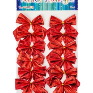 KOKARDKI ALIGA CZERWONE 5,5X 5 CM 12 SZT