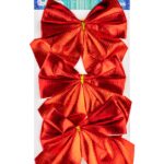 KOKARDKI ALIGA CZERWONE MATALIZOWANE 14X12 CM BLIS