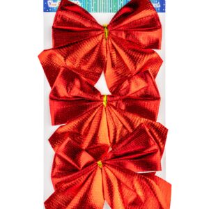 KOKARDKI ALIGA CZERWONE MATALIZOWANE 14X12 CM BLIS