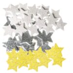 NAKLEJKI Z PIANKI GWIAZDKI BROKAT 45szt