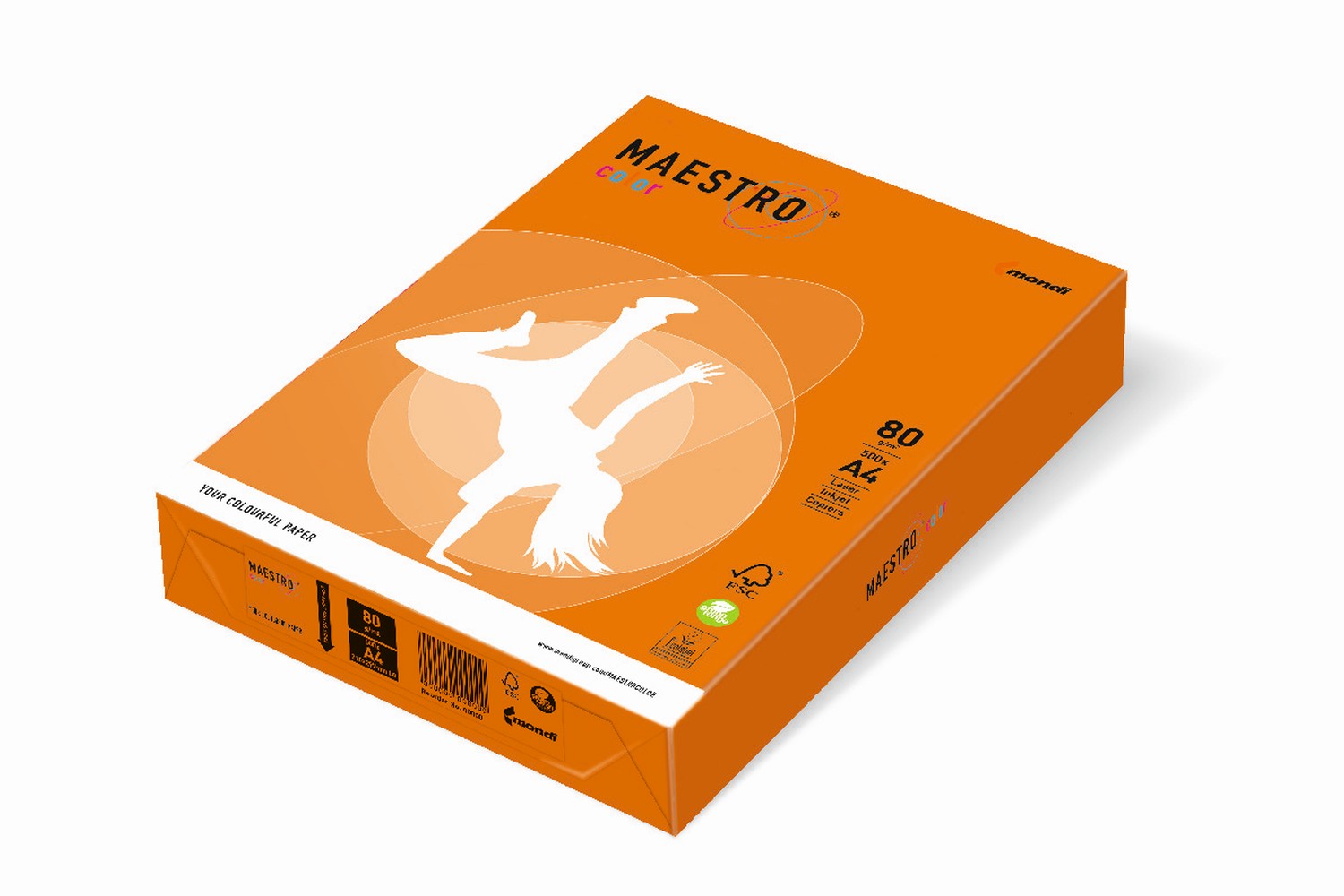 PAPIER KSERO POMARAŃCZOWY A4 80g 500ark MAESTRO