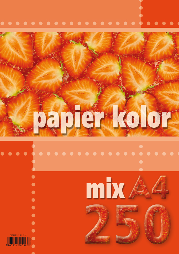 PAPIER KSERO MIX 5 KOLORÓW A4 80g 250ark KRESKA
