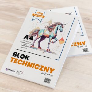 BLOK TECHNICZNY A4 10k 250g BIAŁY PREMIUM WEKTOR