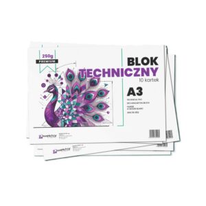 BLOK TECHNICZNY A3 10k 250g BIAŁY PREMIUM WEKTOR