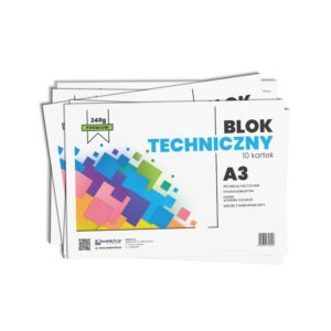 BLOK TECHNICZNY A3 10k 240g KOLOR PREMIUM WEKTOR