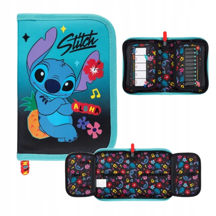PIORNIK 1ZAM 2KLAP STITCH MINT ALOHA FOL