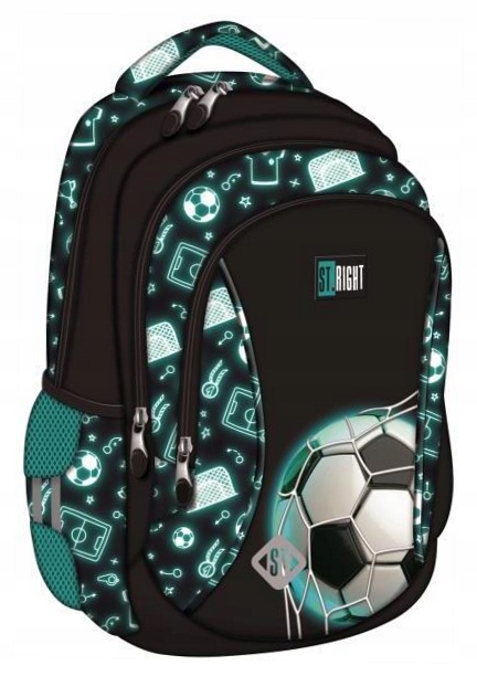 PLECAK 1 ZAM 3 KIESZ STRIGHT NEON FOOTBAL 30X38X13