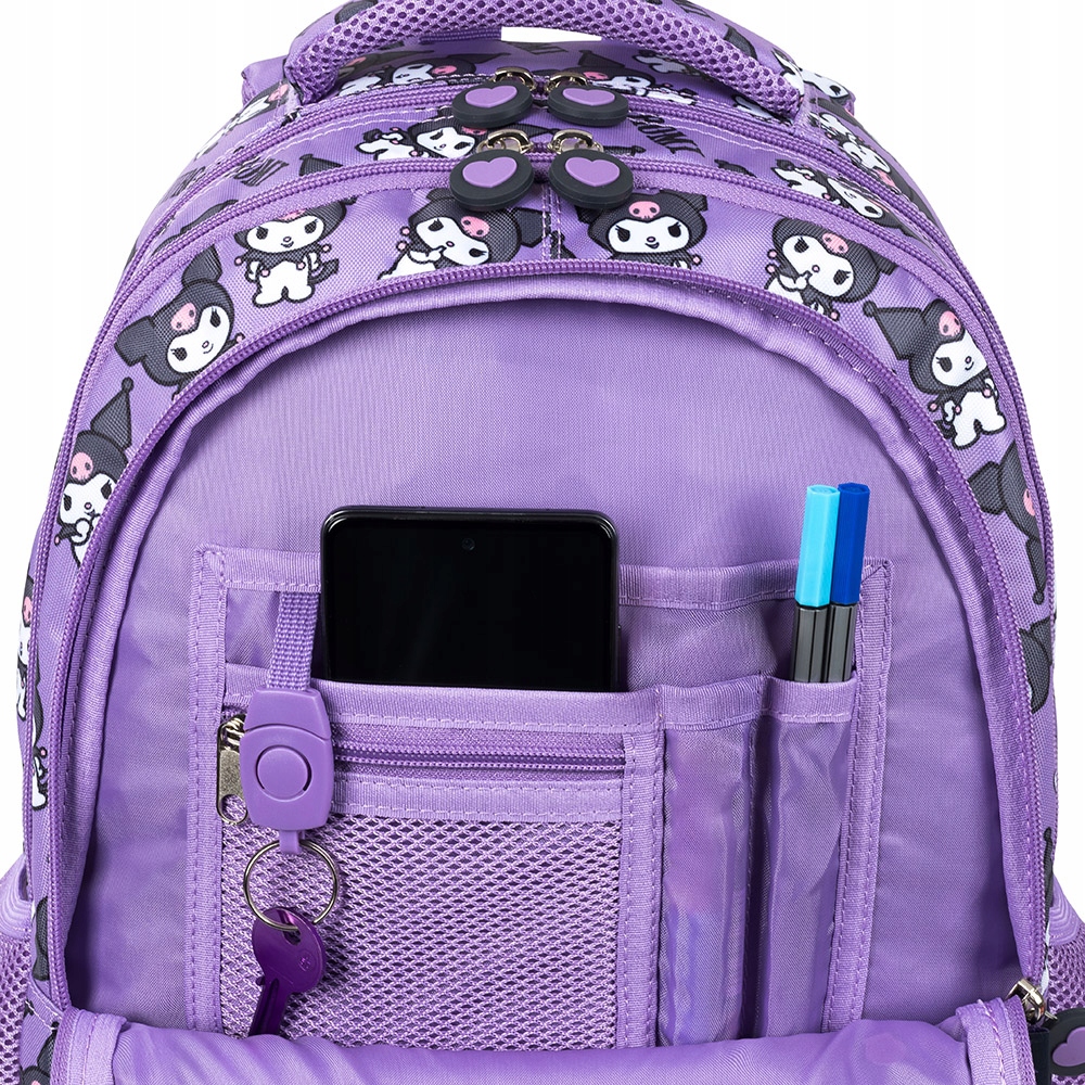 PLECAK 28X41X14 1ZAM 5KIESZ KUROMI VIOLET FOL - obrazek 2